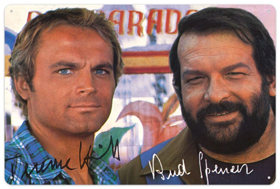 Bud Spencer & Terence Hill Blechschild Autogramm 20 x 30 cm