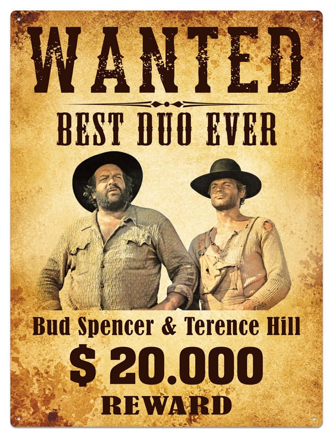 Bud Spencer & Terence Hill Blechschild Wanted 30 x 40 cm