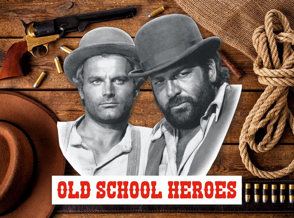 Bud Spencer & Terence Hill 3D Blechschild Old School Heroes 45 x 45 cm