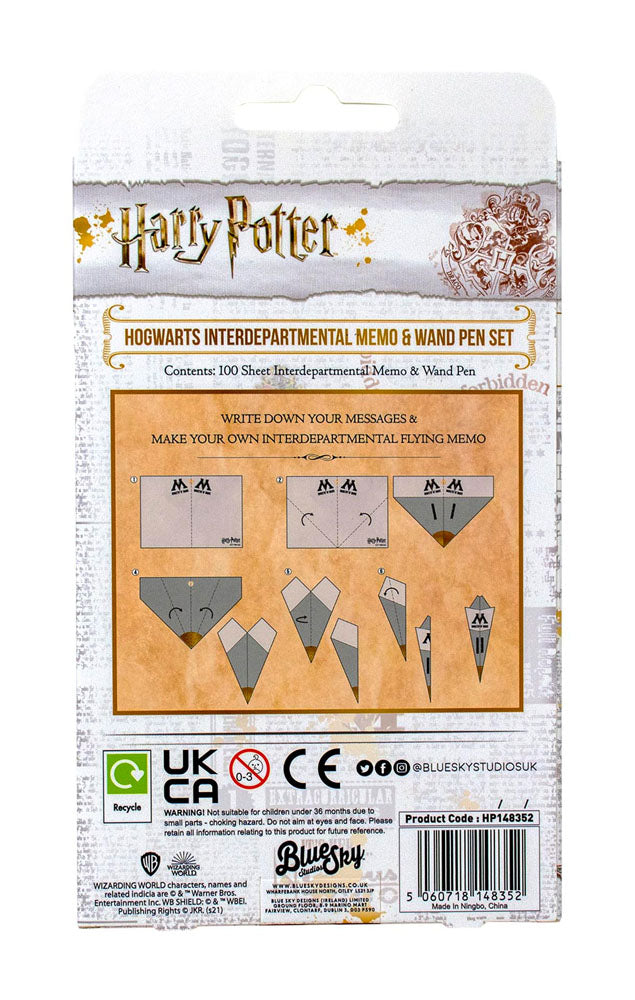 Harry Potter Notizzettel mit Zauberstabstift Hogwarts 