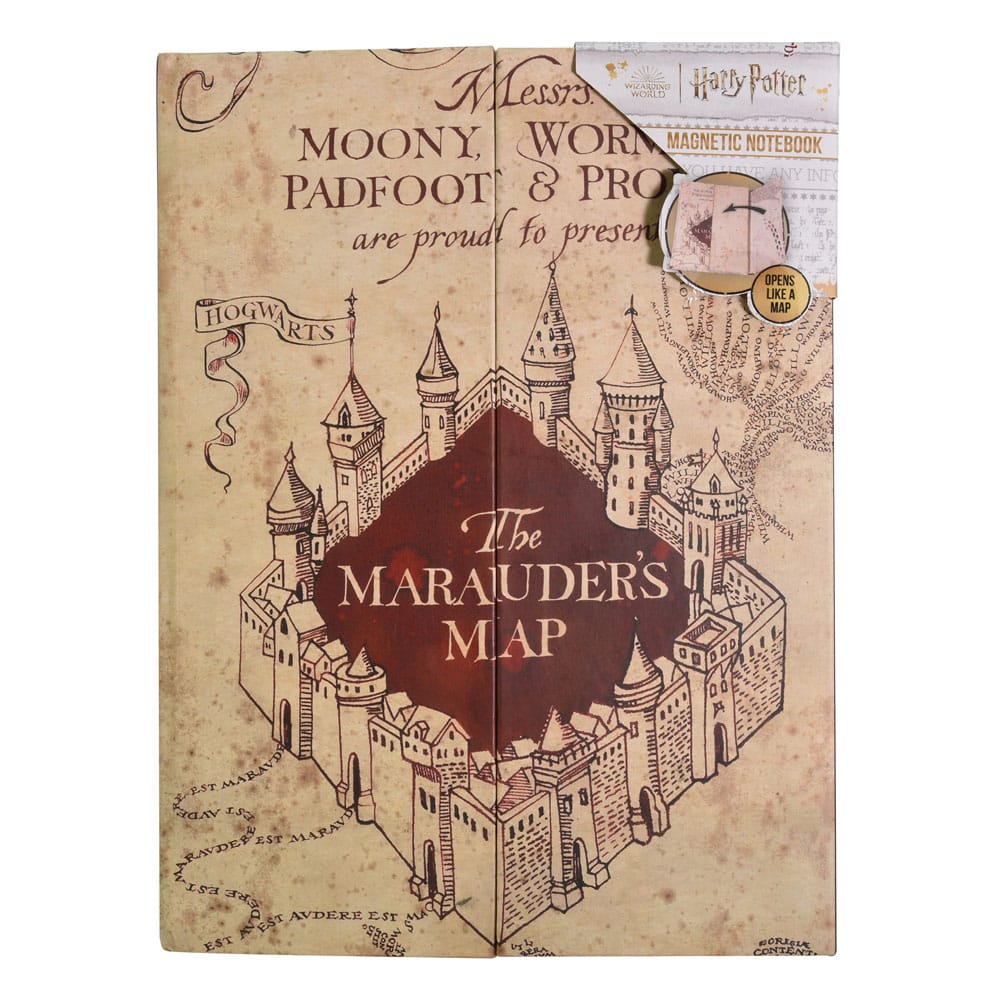 Harry Potter Magnetisches A5 Notizbuch Karte des Herumtreibers