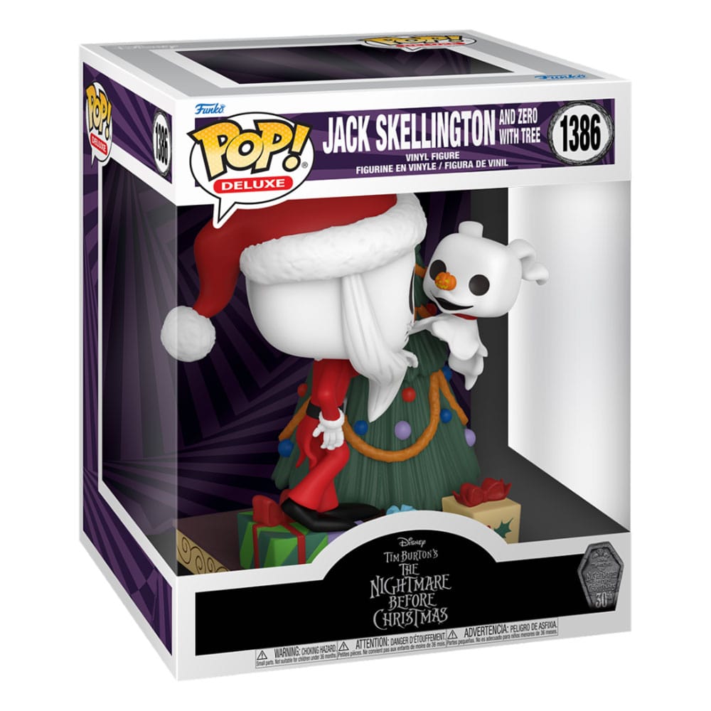 Nightmare before Christmas 30th POP! Deluxe Vinyl Figur Jack & Zero w/Tree 9 cm