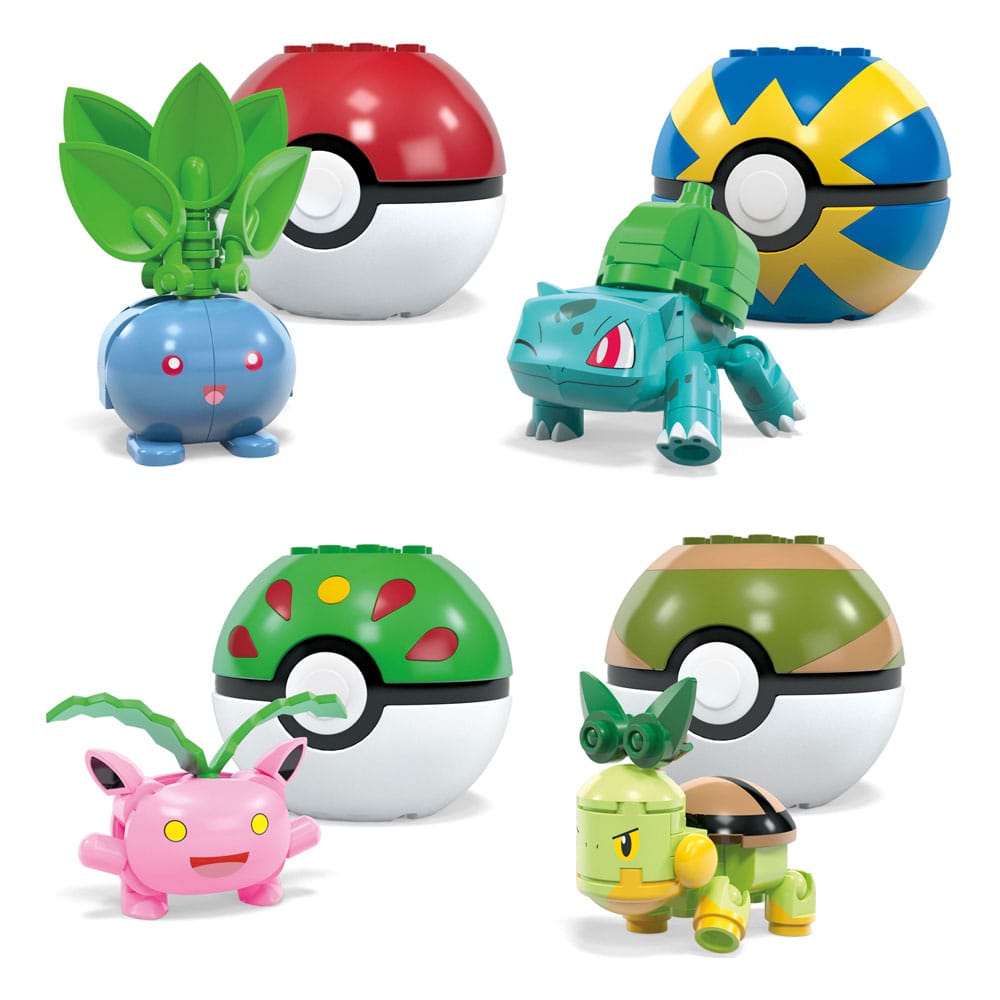 Pokémon MEGA Bauset 4 Pflanzen-Typ Pokémon Sets