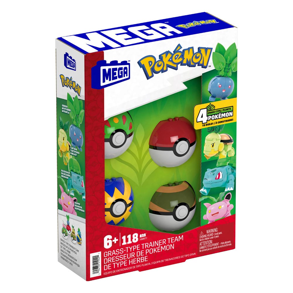 Pokémon MEGA Bauset 4 Pflanzen-Typ Pokémon Sets