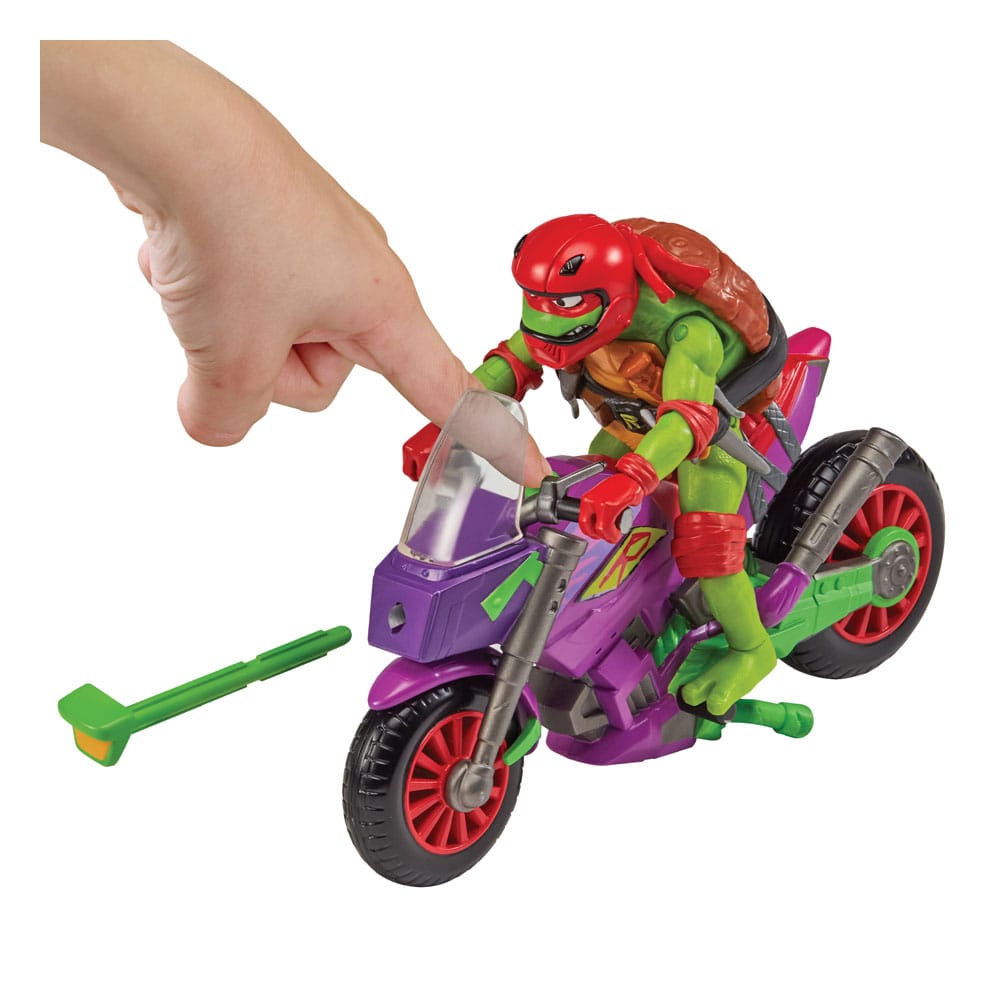 Die Abenteuer der Teenage Mutant Ninja Turtles Actionfigur mit Fahrzeug Raphael & Purple Dragon 12 cm