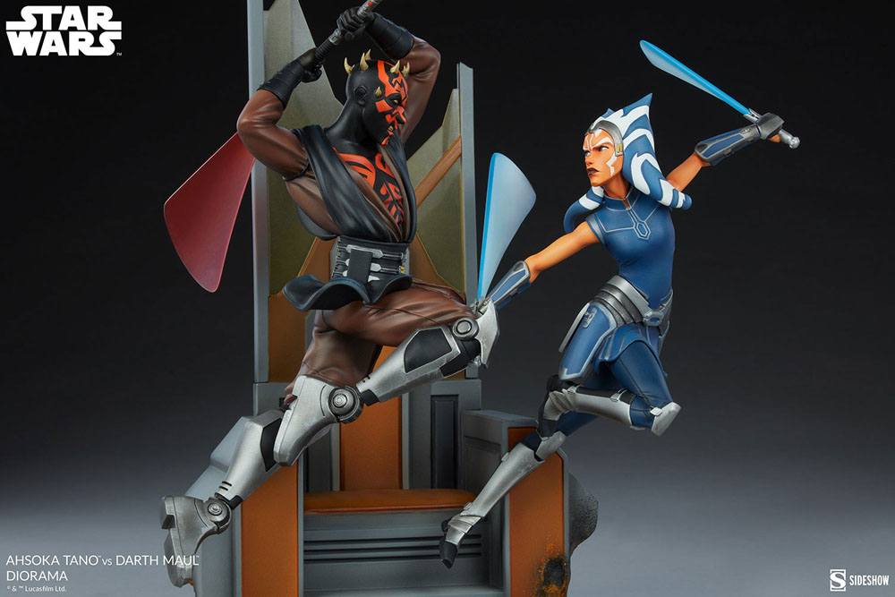 Star Wars: The Clone Wars Diorama Ahsoka Tano vs Darth Maul 51 cm