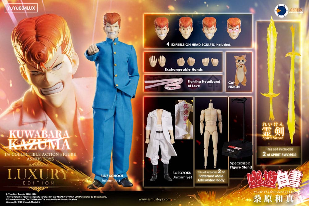 Yu Yu Hakusho Actionfigur 1/6 Kazuma Kuwabara (Luxury Version) 30 cm