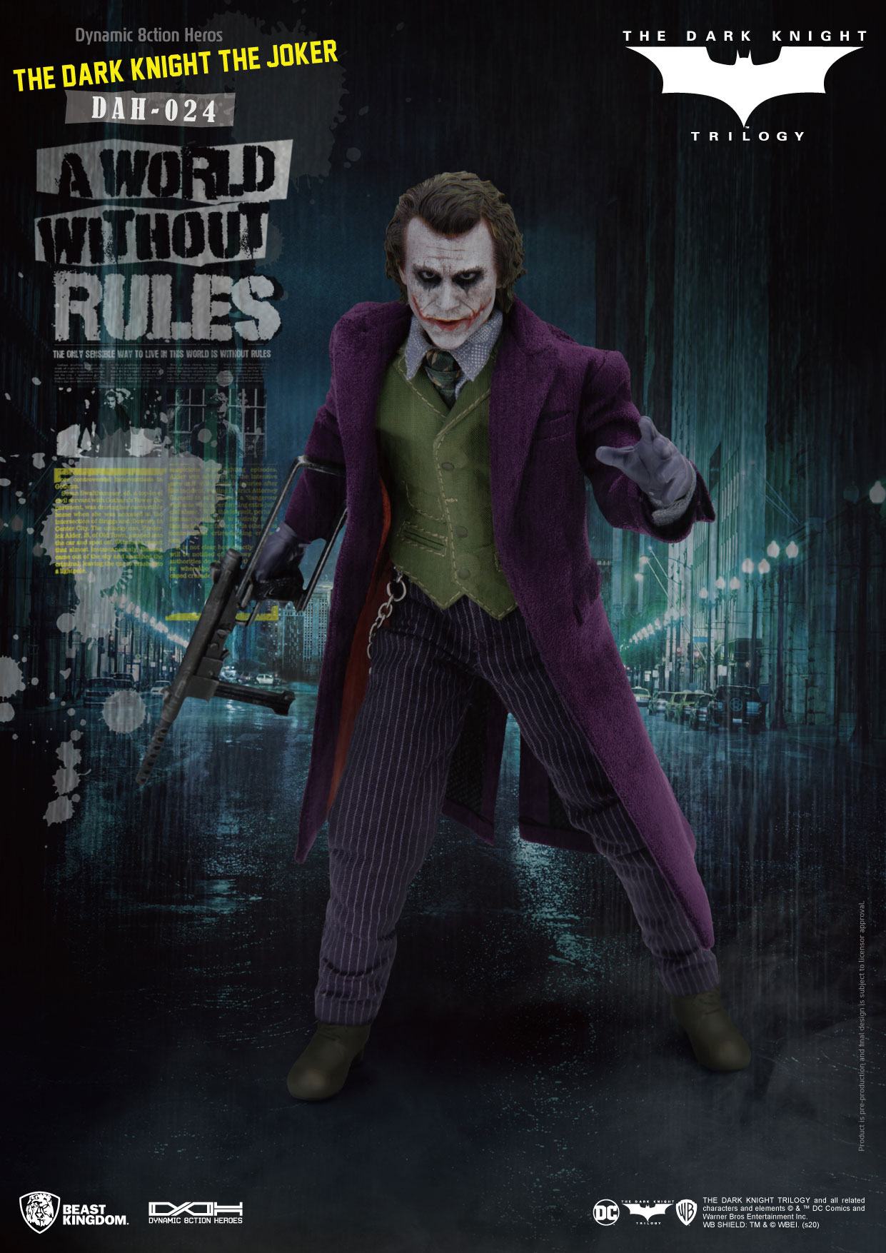 Batman The Dark Knight Dynamic 8ction Heroes Actionfigur 1/9 The Joker 21 cm