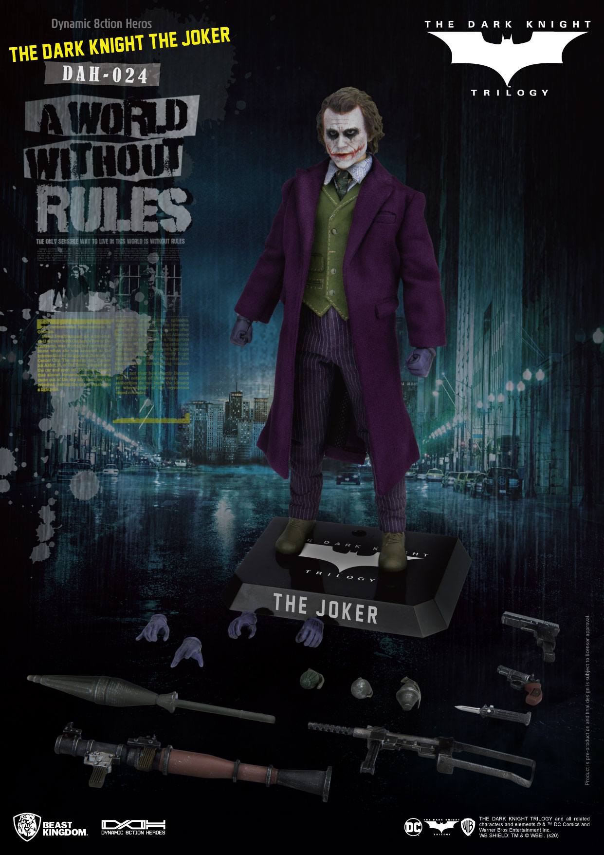 Batman The Dark Knight Dynamic 8ction Heroes Actionfigur 1/9 The Joker 21 cm