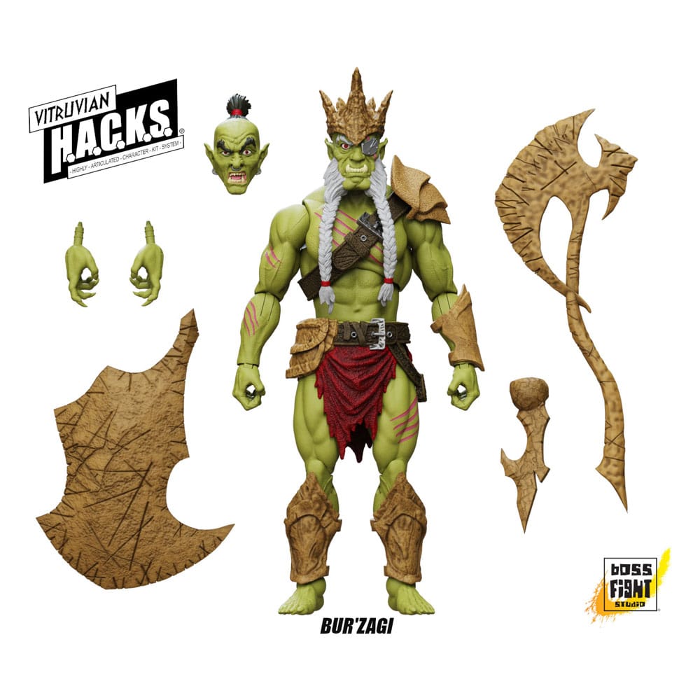 Vitruvian H.A.C.K.S. Actionfigur Mighty Orc Sovran Bur'Zagi