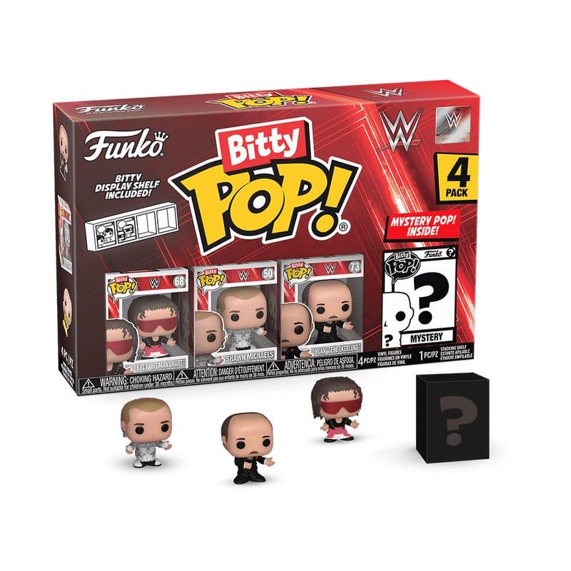 WWE Bitty POP! Vinyl Figuren 4er-Pack Bret Hart 2,5 cm