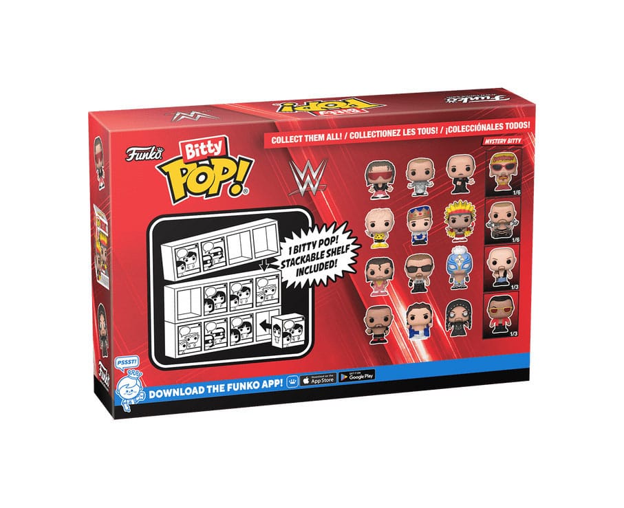 WWE Bitty POP! Vinyl Figuren 4er-Pack Bret Hart 2,5 cm