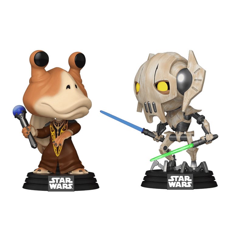 Star Wars: The Clone Wars POP! Vinyl Wackelkopf Figuren 2er-Pack Jar Jar Binks vs. General Grievous 9 cm