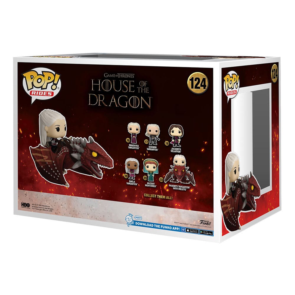 House of the Dragon POP! Rides Deluxe Vinyl Figur Rhaenys Targaryen with Meleys 9 cm