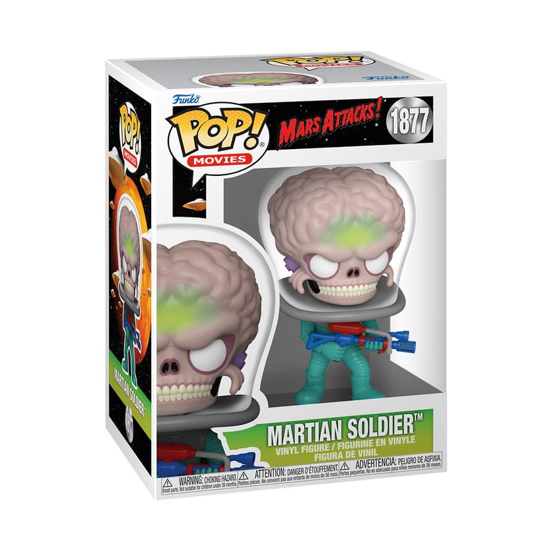 Mars Attacks POP! Movies Vinyl Figur Alien Soldier with Atomic Ray Gun 9 cm