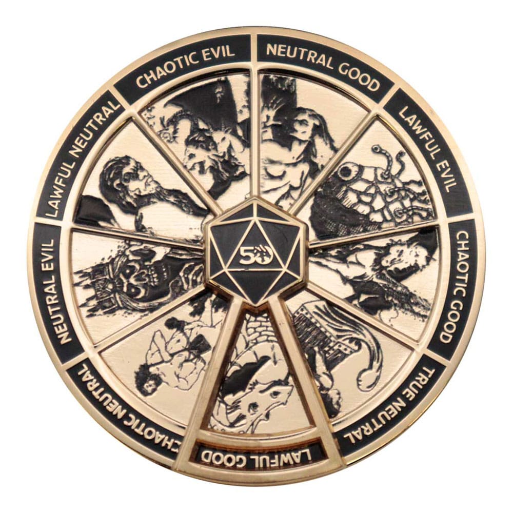 Dungeons & Dragons Ansteck-Pin Alignment Spinner 24k Gold Plated Limited Edition