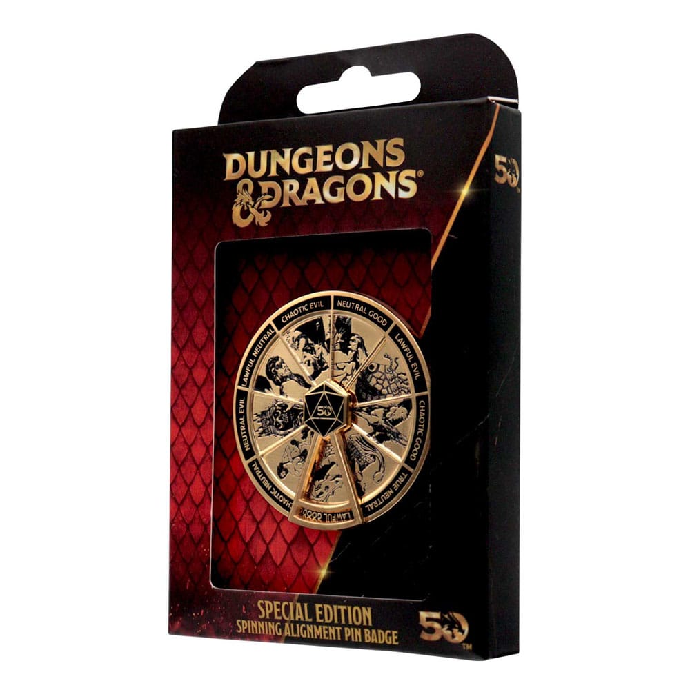 Dungeons & Dragons Ansteck-Pin Alignment Spinner 24k Gold Plated Limited Edition