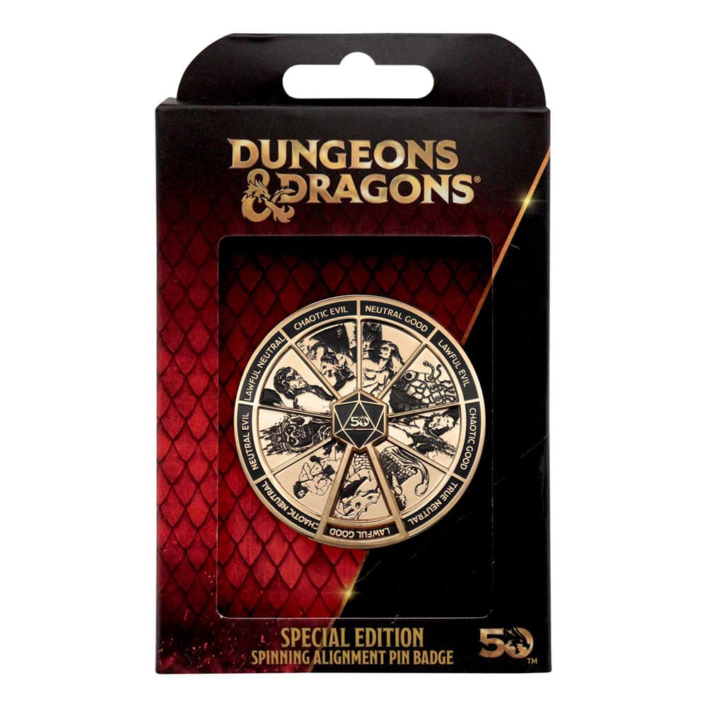 Dungeons & Dragons Ansteck-Pin Alignment Spinner 24k Gold Plated Limited Edition