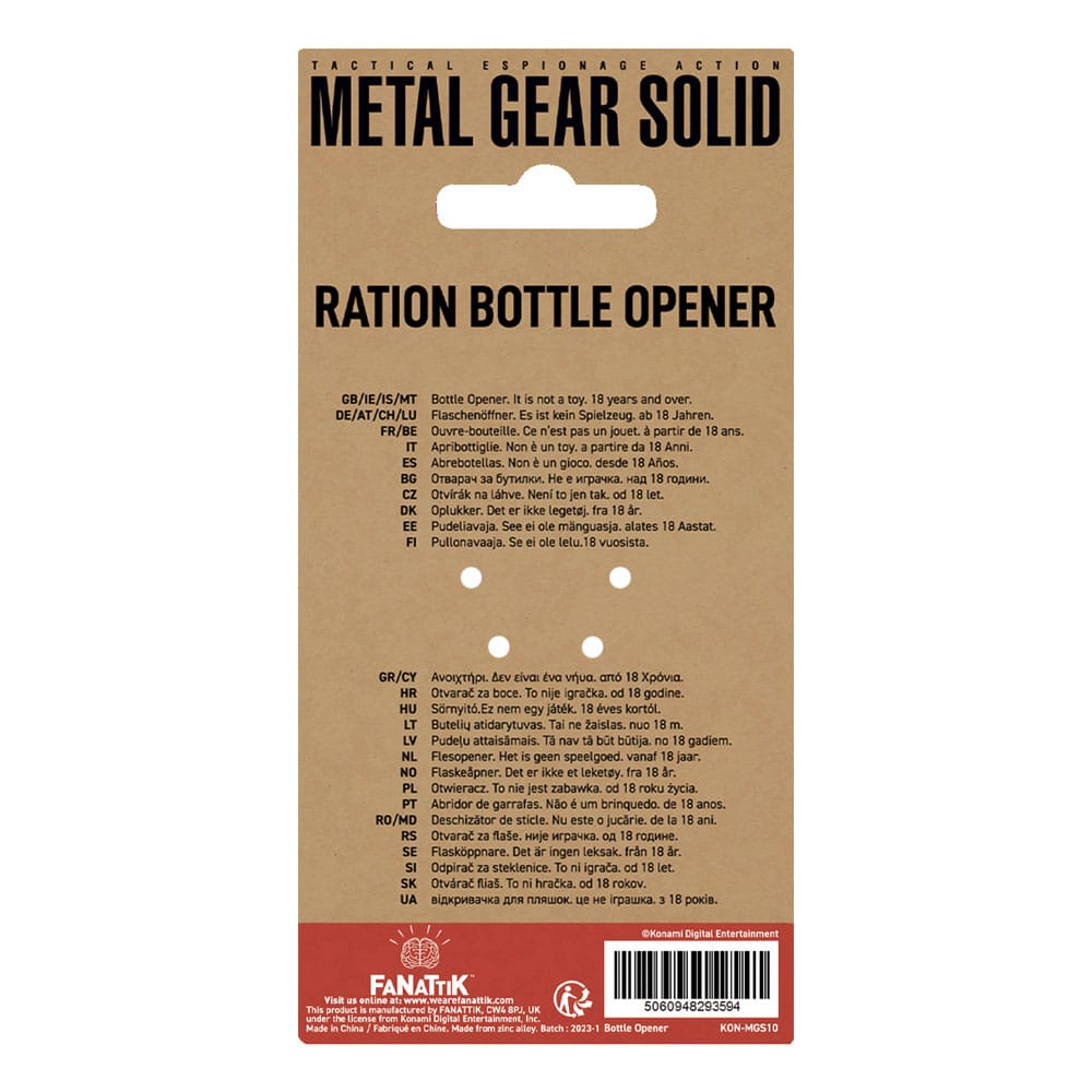 Metal Gear Solid Flaschenöffner Solid Ration 8 cm