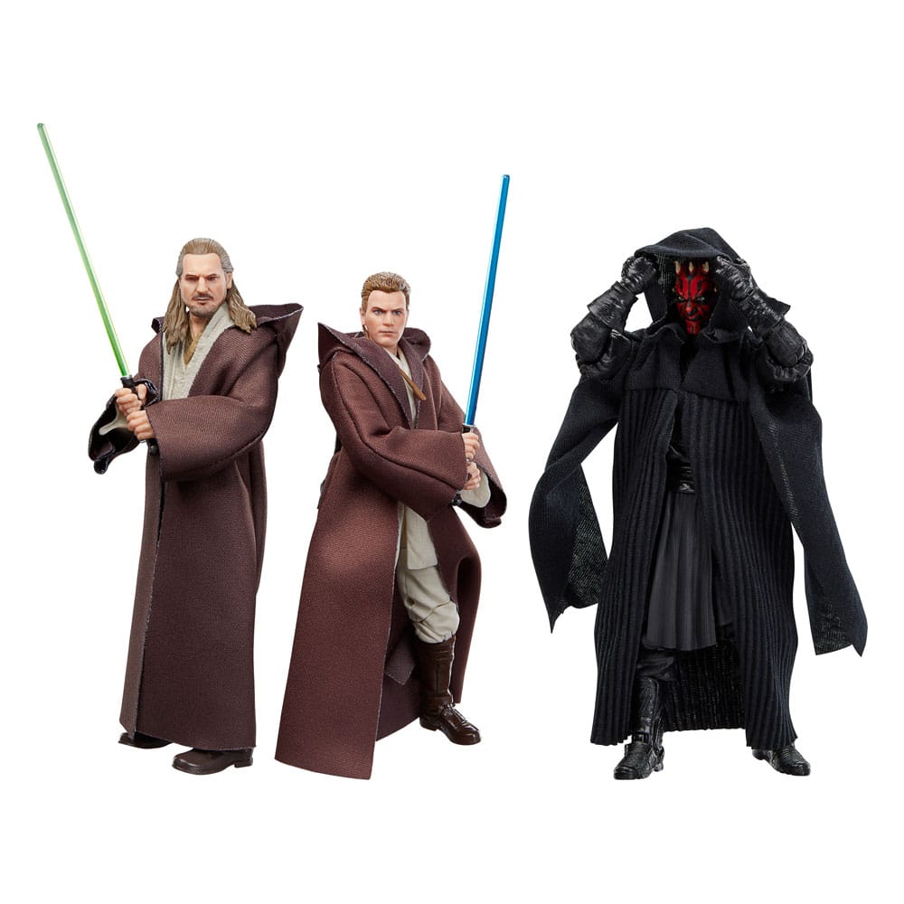 Star Wars Episode I Black Series Actionfiguren 3er-Pack Qui-Gon Jinn, Darth Maul, Obi-Wan Kenobi 15 cm