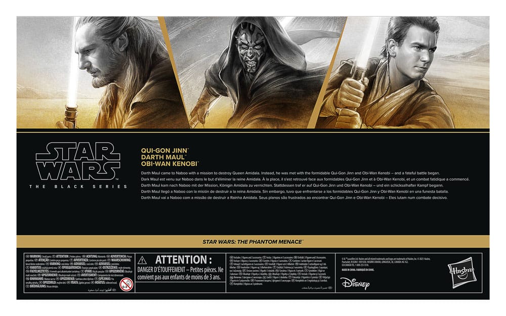 Star Wars Episode I Black Series Actionfiguren 3er-Pack Qui-Gon Jinn, Darth Maul, Obi-Wan Kenobi 15 cm