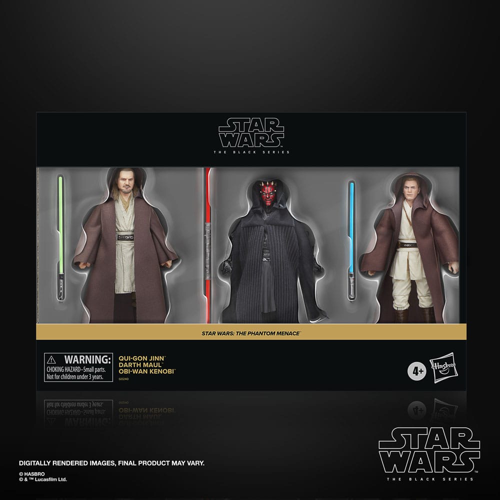 Star Wars Episode I Black Series Actionfiguren 3er-Pack Qui-Gon Jinn, Darth Maul, Obi-Wan Kenobi 15 cm