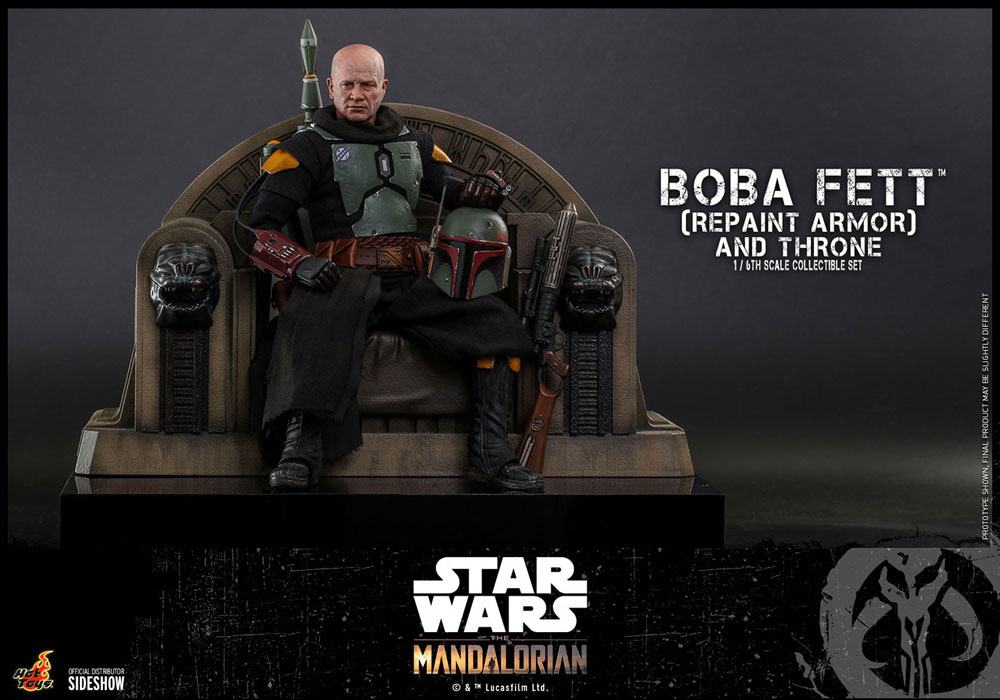 Star Wars The Mandalorian Actionfigur 1/6 Boba Fett (Repaint Armor) and Throne 30 cm