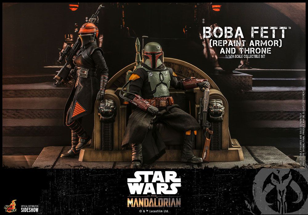 Star Wars The Mandalorian Actionfigur 1/6 Boba Fett (Repaint Armor) and Throne 30 cm