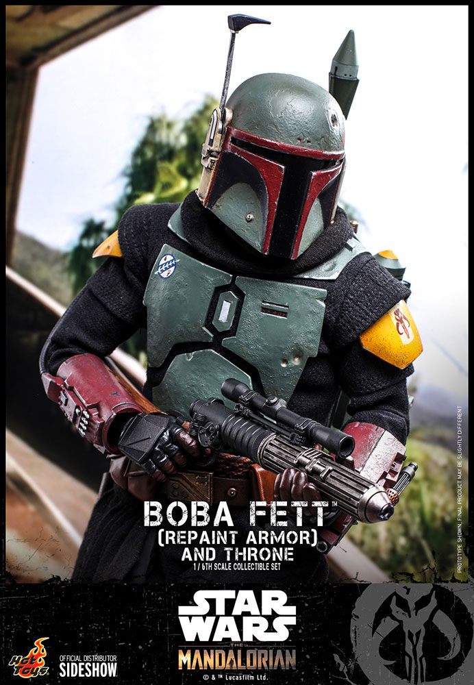 Star Wars The Mandalorian Actionfigur 1/6 Boba Fett (Repaint Armor) and Throne 30 cm