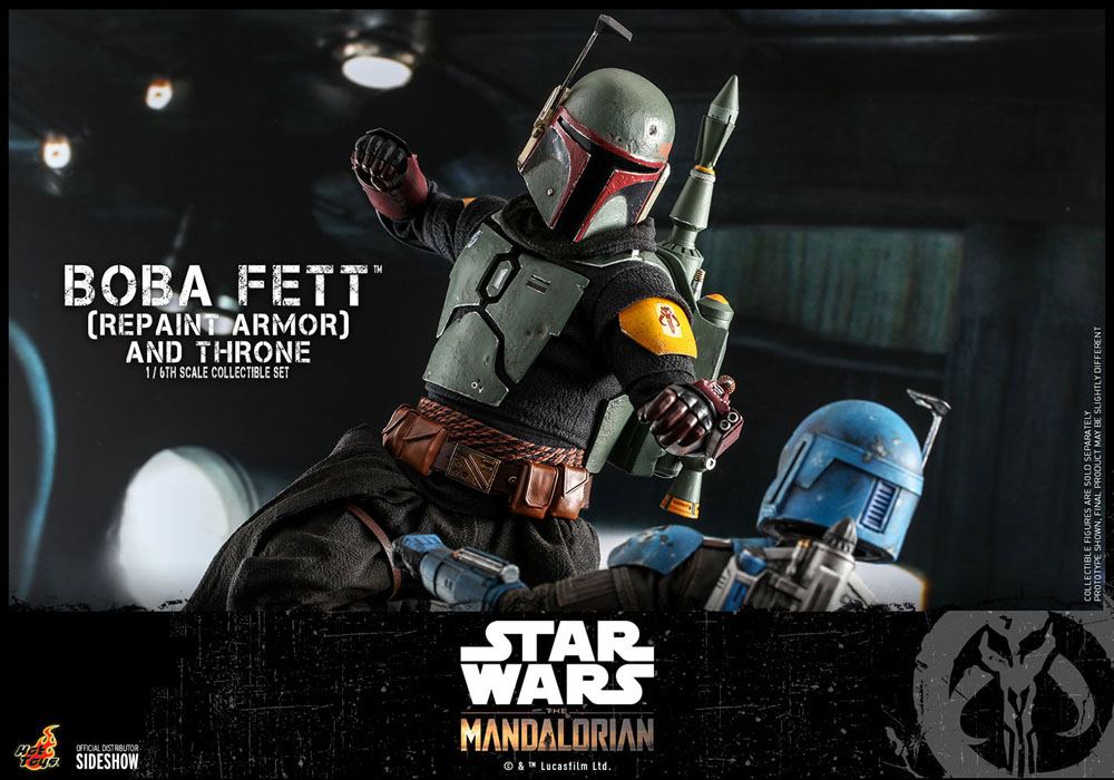 Star Wars The Mandalorian Actionfigur 1/6 Boba Fett (Repaint Armor) and Throne 30 cm