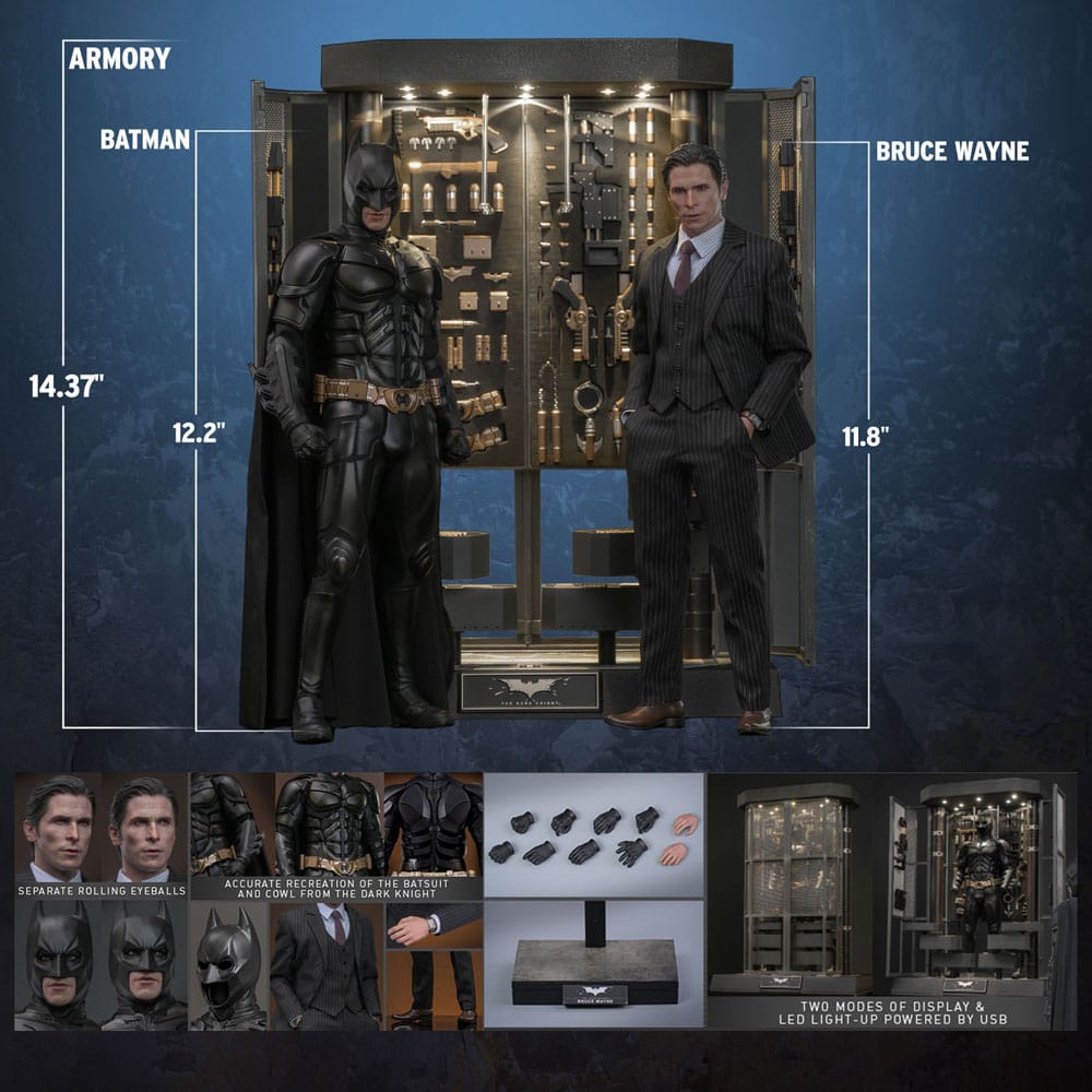 The Dark Knight Movie Masterpiece Actionfigur & Diorama 1/6 Batman Armory with Bruce Wayne (2.0) 30 cm