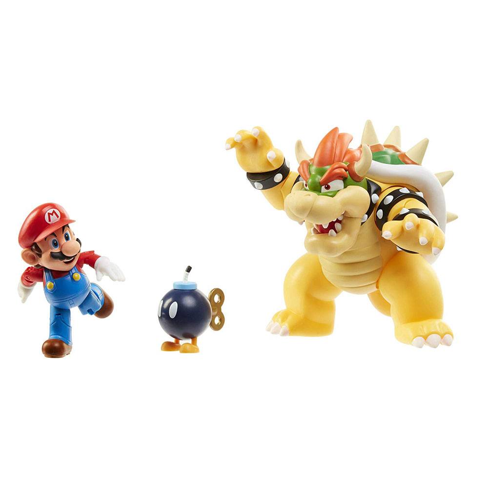 World of Nintendo Actionfiguren 3er-Pack Mario vs. Bowser Lava Battle 6-15 cm