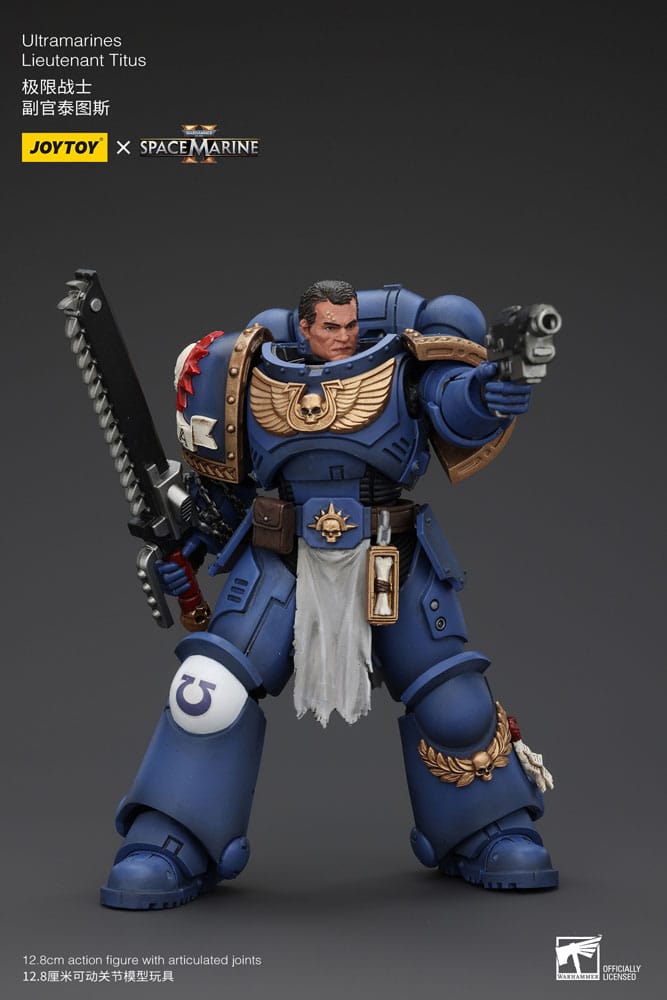 Warhammer 40k Actionfigur 1/18 Uitramarines Lieutenant Titus 13 cm