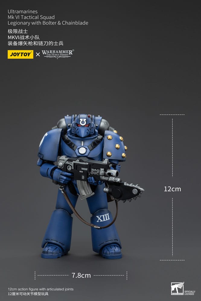 Warhammer The Horus Heresy Actionfigur 1/18 Ultramarines MK VI Tactical Squad Legionary with Bolter& Chainblade 20 cm