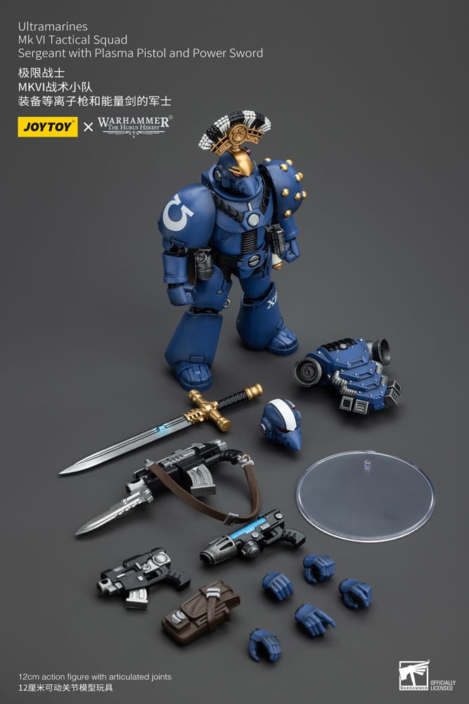 Warhammer The Horus Heresy Actionfigur 1/18 Ultramarines MK VI Tactical Squad Sergeant with Plasma Pistol and Power Sword 20 cm