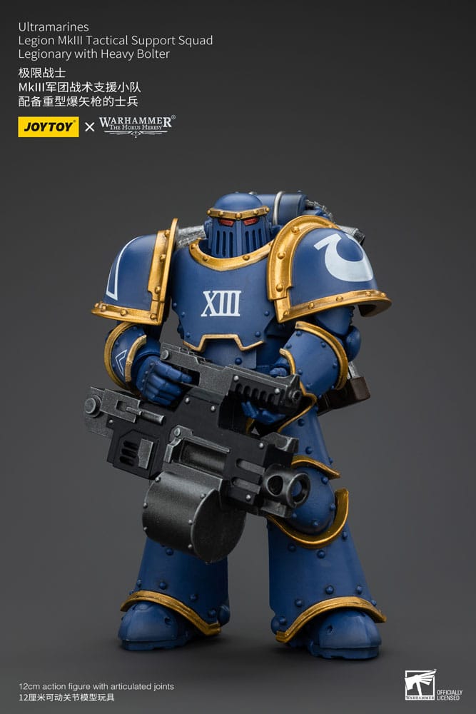 Warhammer The Horus Heresy Actionfigur 1/18 Ultramarines Legion MKIII Tactical Support Squad Legionary with Heavy Bolter 20 cm