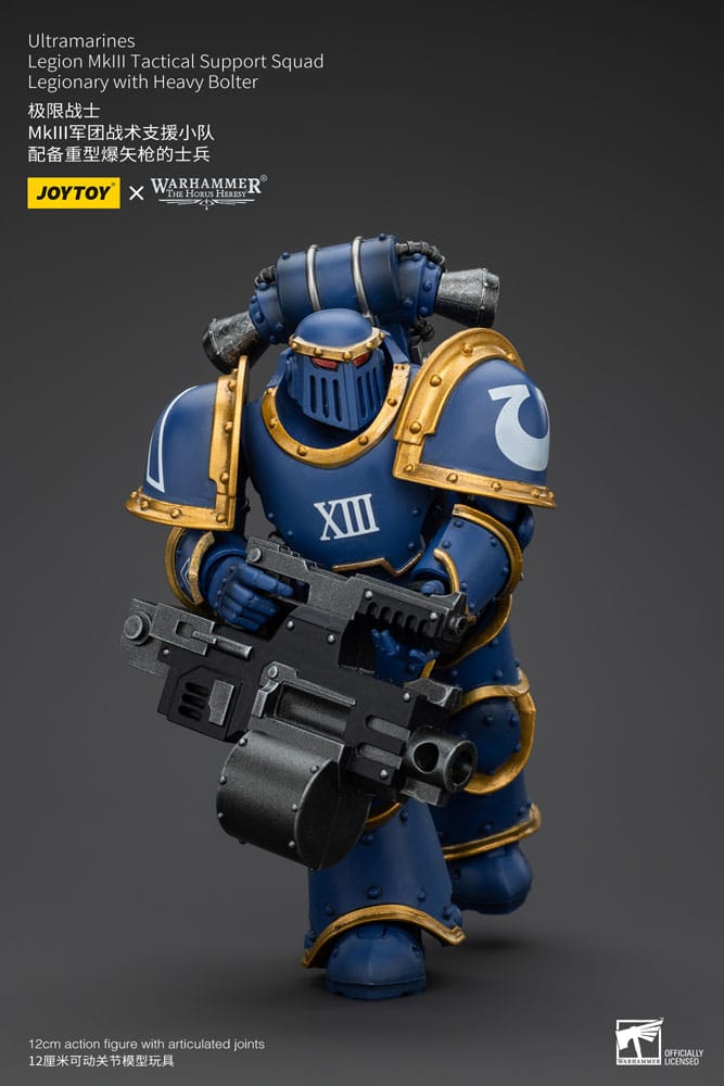 Warhammer The Horus Heresy Actionfigur 1/18 Ultramarines Legion MKIII Tactical Support Squad Legionary with Heavy Bolter 20 cm