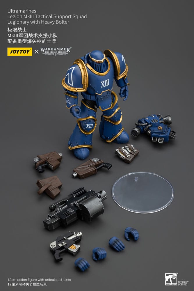 Warhammer The Horus Heresy Actionfigur 1/18 Ultramarines Legion MKIII Tactical Support Squad Legionary with Heavy Bolter 20 cm