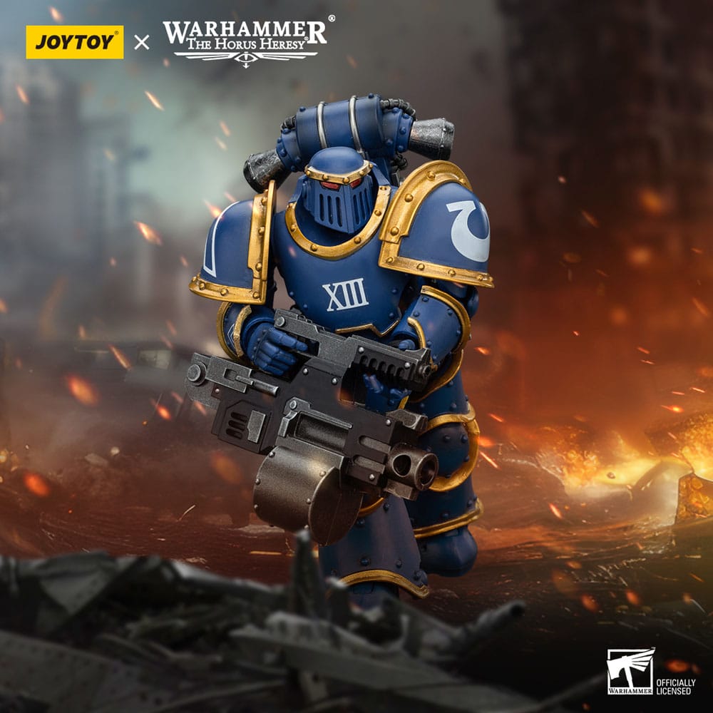 Warhammer The Horus Heresy Actionfigur 1/18 Ultramarines Legion MKIII Tactical Support Squad Legionary with Heavy Bolter 20 cm