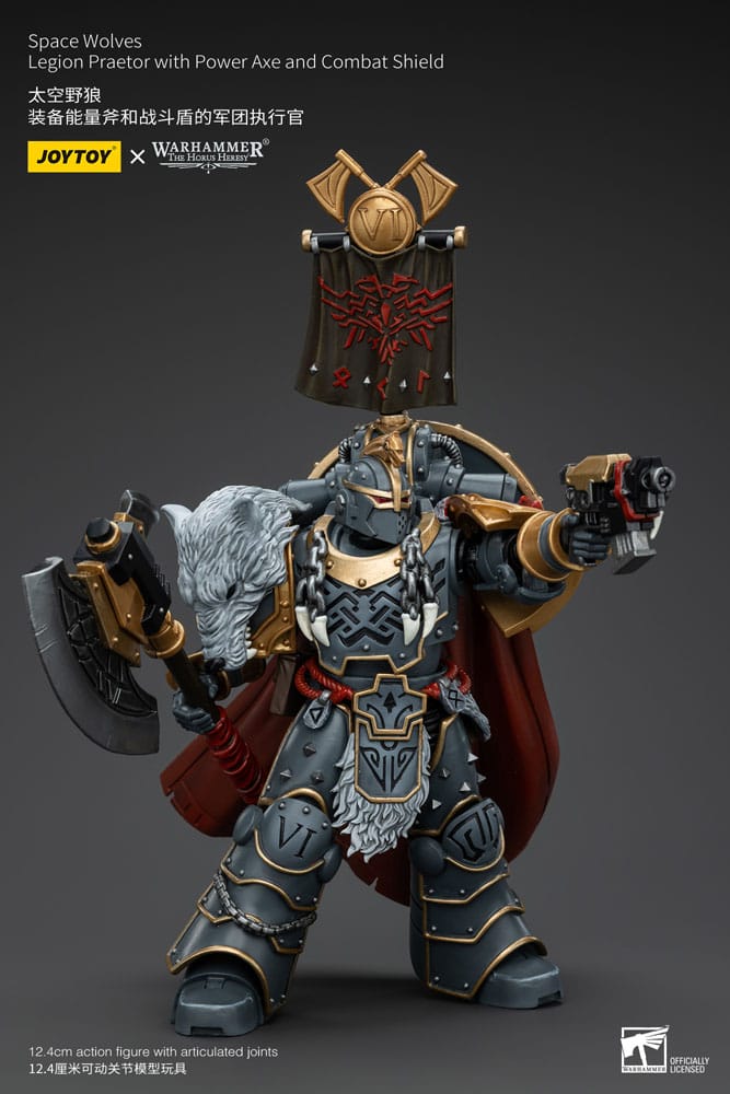 Warhammer The Horus Heresy Actionfigur 1/18 Space Wolves Legion Praetor with Power Axe and Combat Shield 12 cm