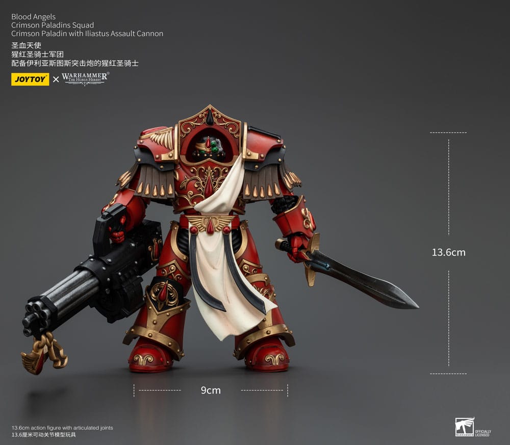 Warhammer The Horus Heresy Actionfigur 1/18 Blood Angels Crimson Paladins Squad Crimson Paladin with Iliastus Assault Cannon 14 cm