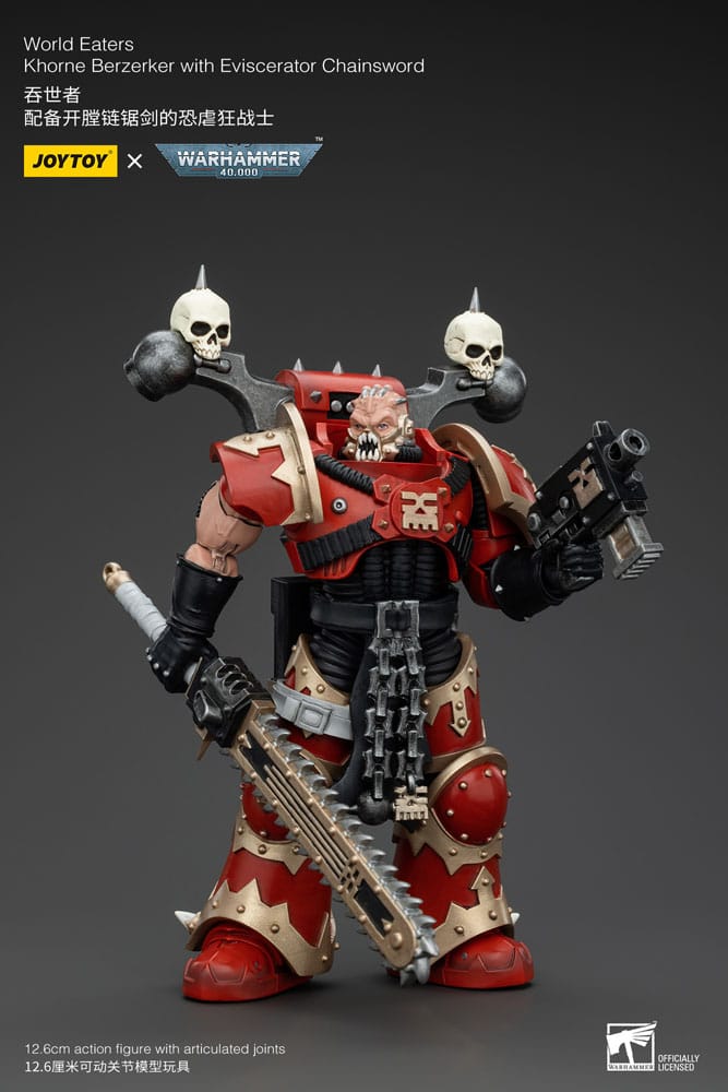 Warhammer 40k Actionfigur 1/18 World Eaters Khorne Berzerker with Eviscerator Chainsword 13 cm