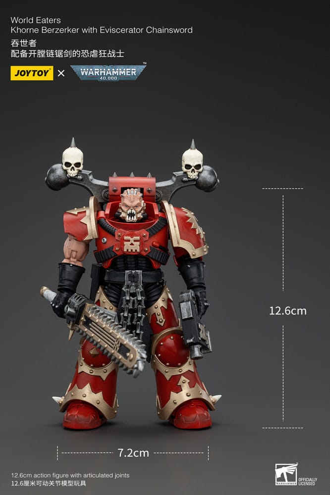 Warhammer 40k Actionfigur 1/18 World Eaters Khorne Berzerker with Eviscerator Chainsword 13 cm