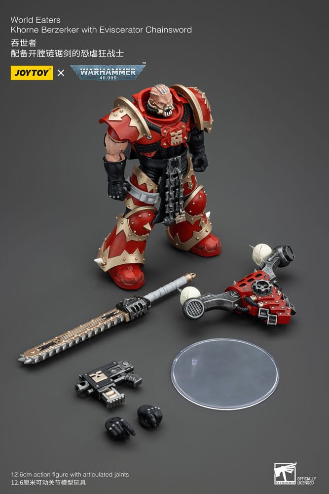 Warhammer 40k Actionfigur 1/18 World Eaters Khorne Berzerker with Eviscerator Chainsword 13 cm