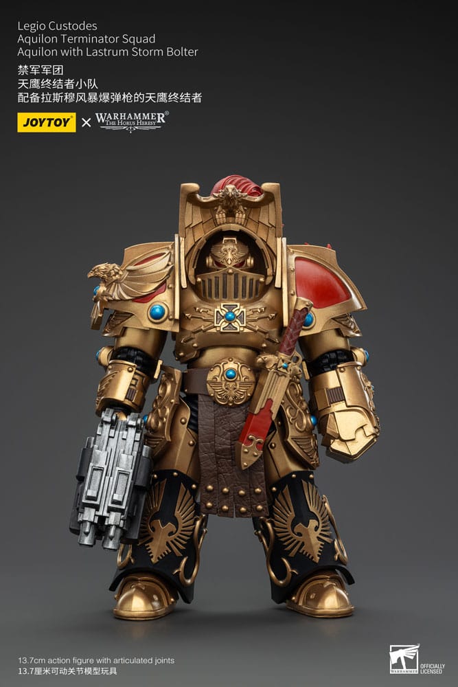 Warhammer The Horus Heresy Actionfigur 1/18 Legio Custodes Aquilon Terminator Squad Aquilon with Lastrum Storm Bolter 14 cm