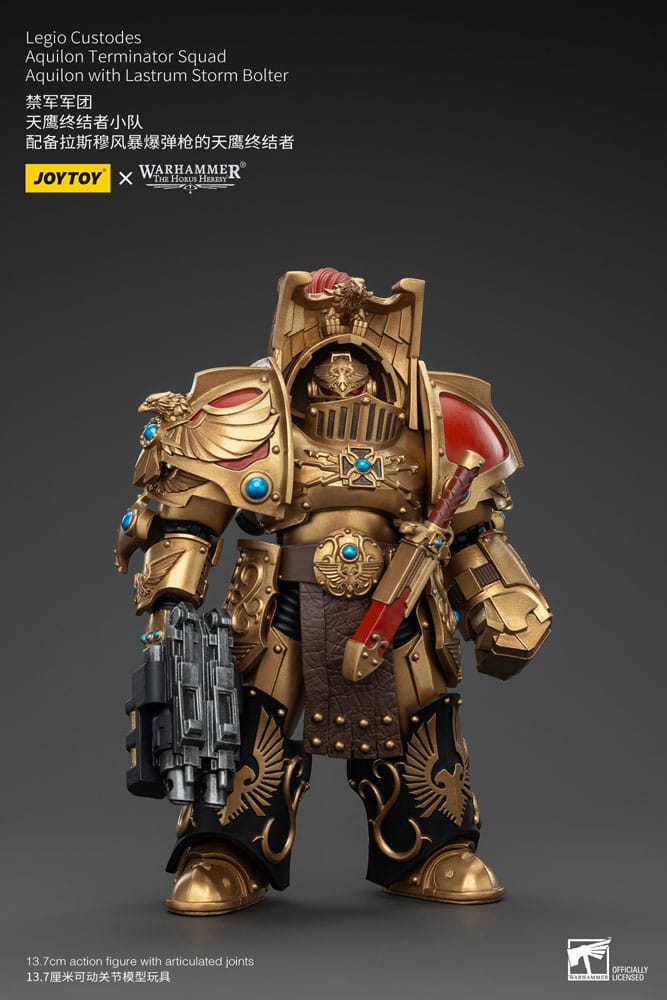 Warhammer The Horus Heresy Actionfigur 1/18 Legio Custodes Aquilon Terminator Squad Aquilon with Lastrum Storm Bolter 14 cm