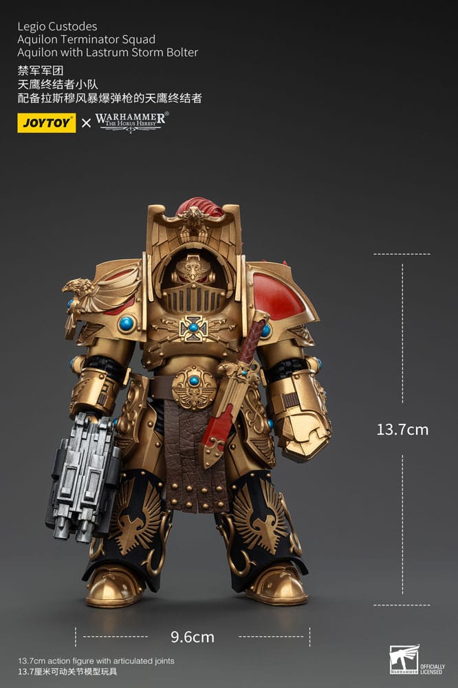 Warhammer The Horus Heresy Actionfigur 1/18 Legio Custodes Aquilon Terminator Squad Aquilon with Lastrum Storm Bolter 14 cm