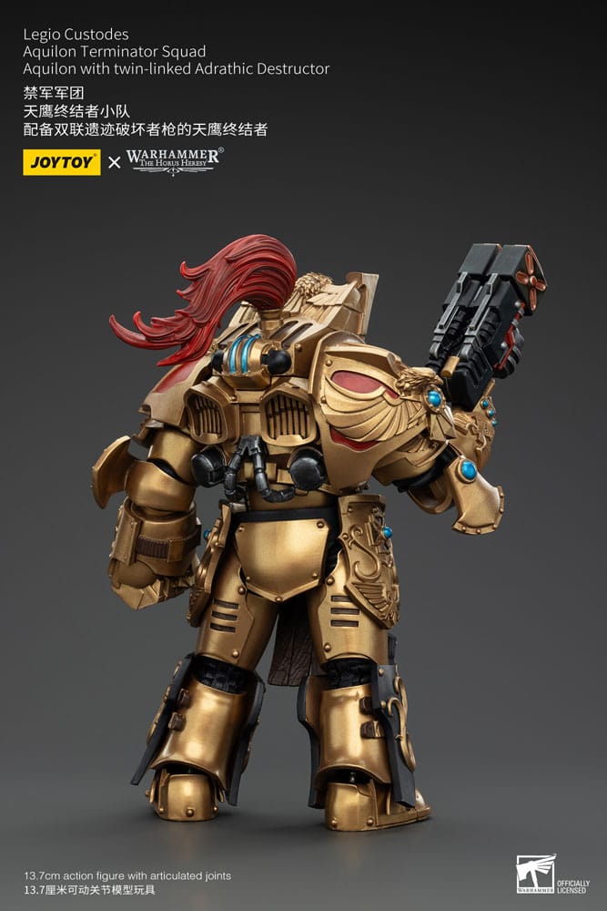 Warhammer The Horus Heresy Actionfigur 1/18 Legio Custodes Aquilon Terminator Squad Aquilon with twin-linked Adrathic Destructor 14 cm