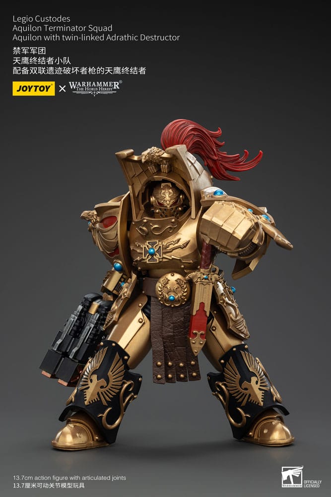 Warhammer The Horus Heresy Actionfigur 1/18 Legio Custodes Aquilon Terminator Squad Aquilon with twin-linked Adrathic Destructor 14 cm