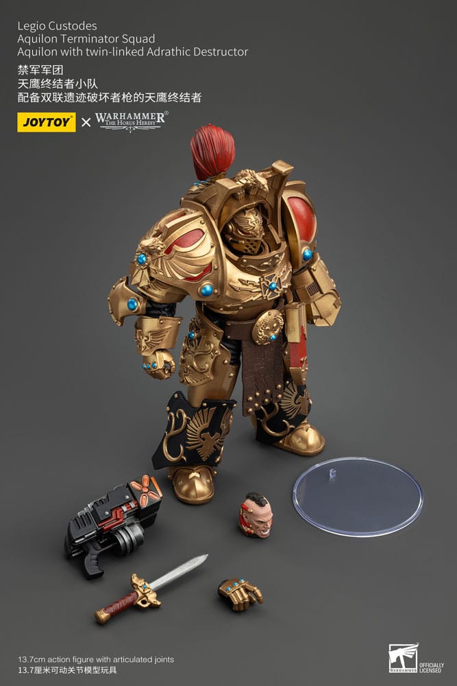 Warhammer The Horus Heresy Actionfigur 1/18 Legio Custodes Aquilon Terminator Squad Aquilon with twin-linked Adrathic Destructor 14 cm